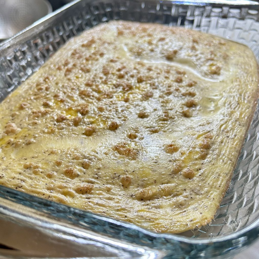 Eggs cooked in baking dish